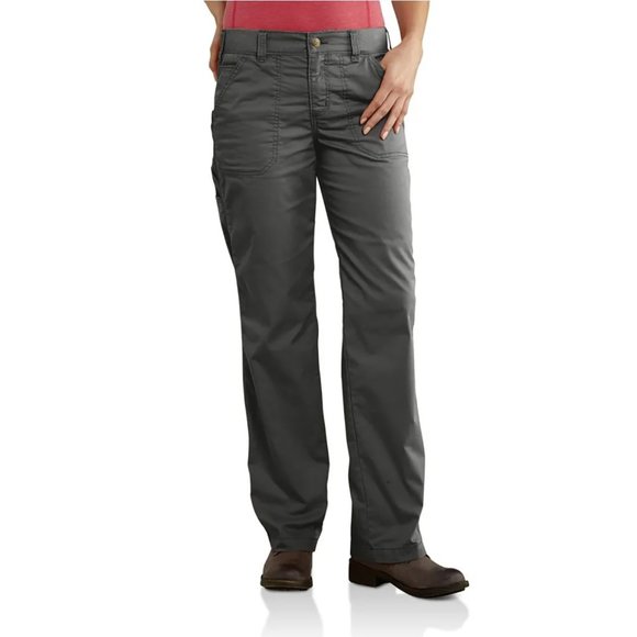Carhartt Womens Force Rugged Flex Lakota Gray Relaxed Fit 10 Large - Picture 1 of 8